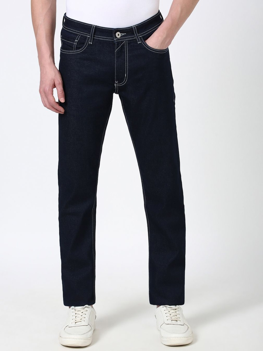 

Peter England Casuals Men Slim Fit Jeans, Navy blue