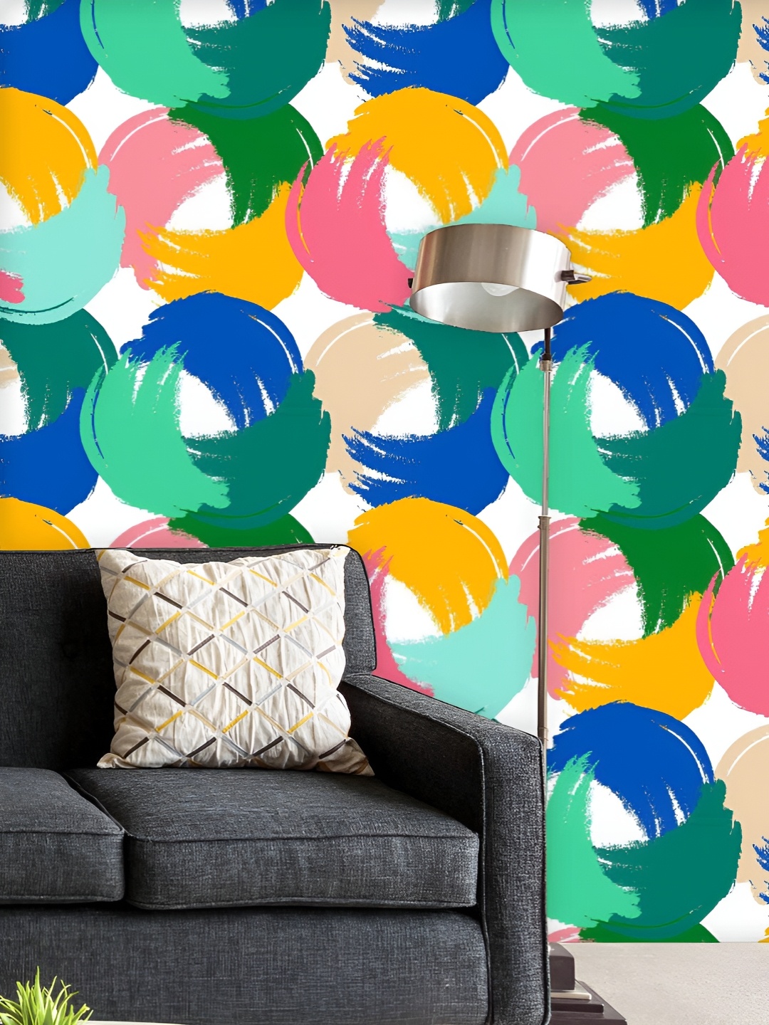

ArtzFolio White & Green Printed UV Resistant Wallpaper