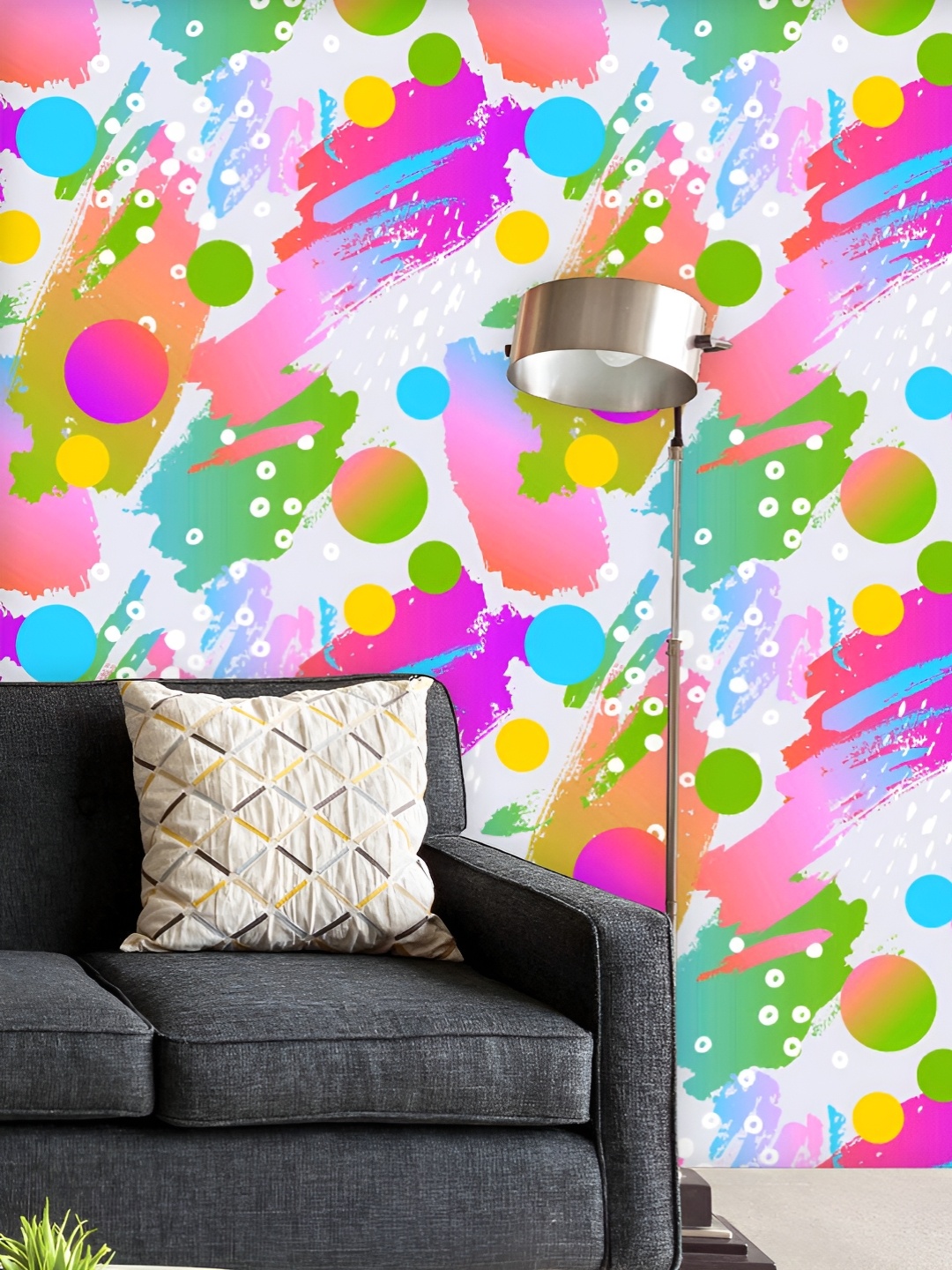 

ArtzFolio Printed UV-Resistant Anti-Bacterial Geometric Pattern Peel & Stick Wallpaper, Multi