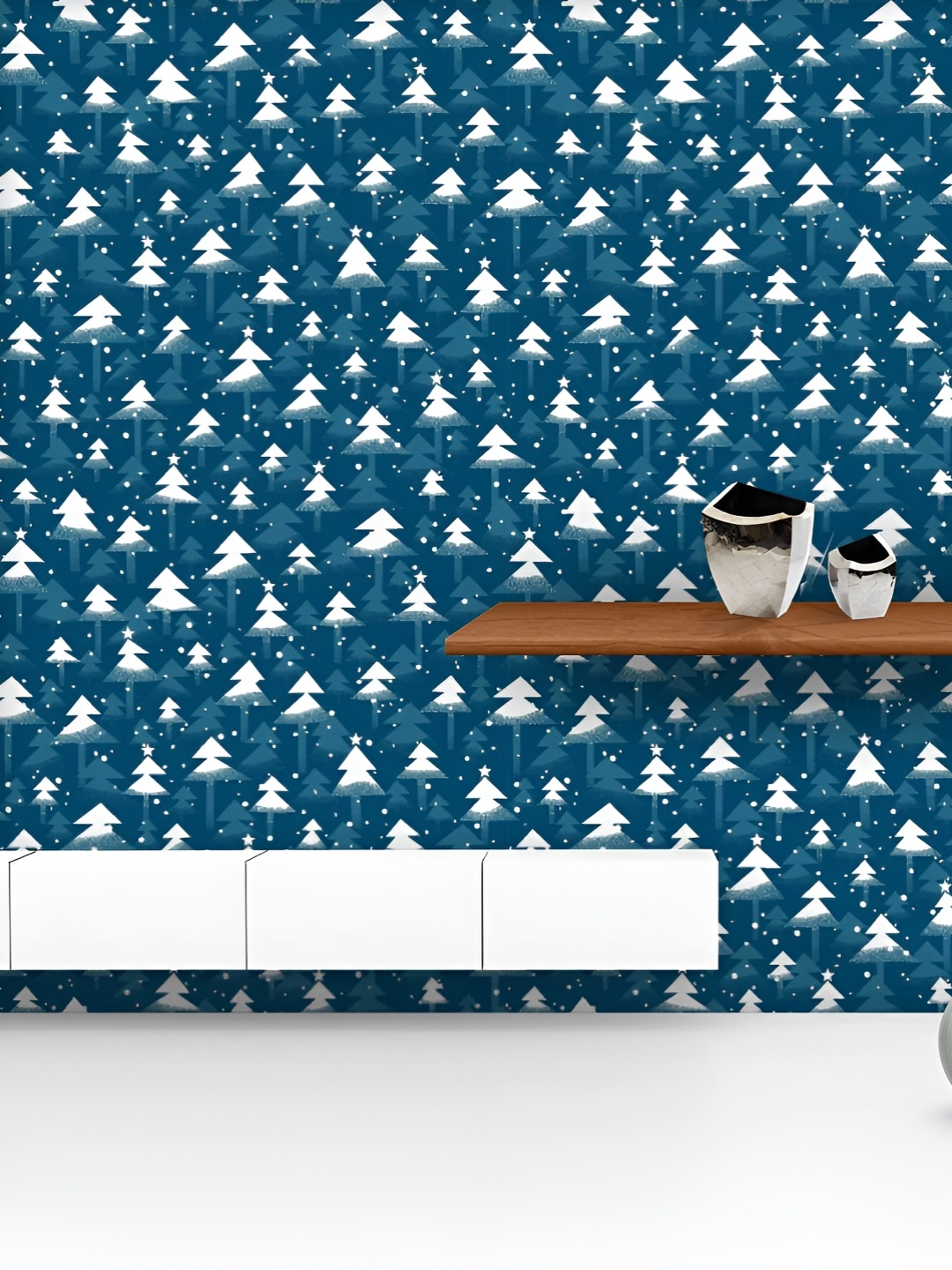 

ArtzFolio Printed UV-Resistant Anti-Bacterial Abstract Winter Christmas Peel & Stick Wallpaper, Multi