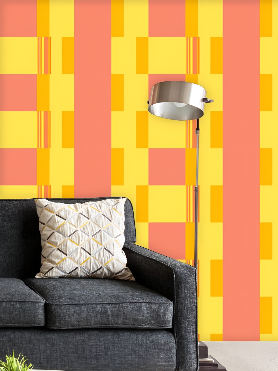 

ArtzFolio Printed UV-Resistant Anti-Bacterial Abstract Bauhaus Pattern Peel & Stick Wallpaper, Multi