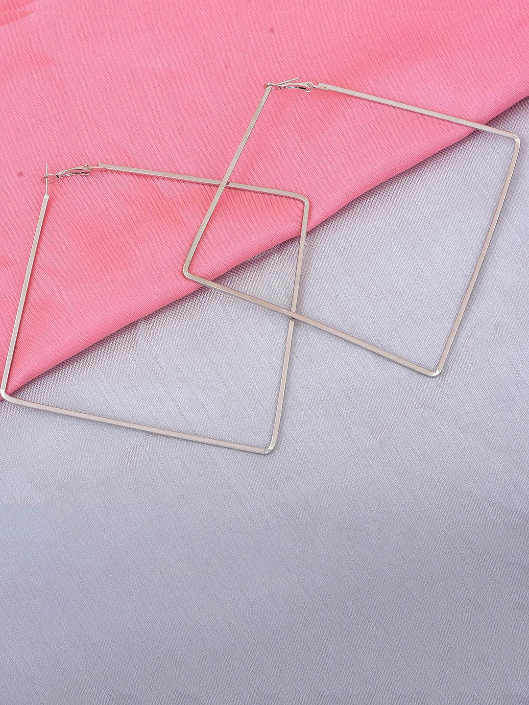 

MEMOIR Silver-Plated Square Shaped Hoop Earrings