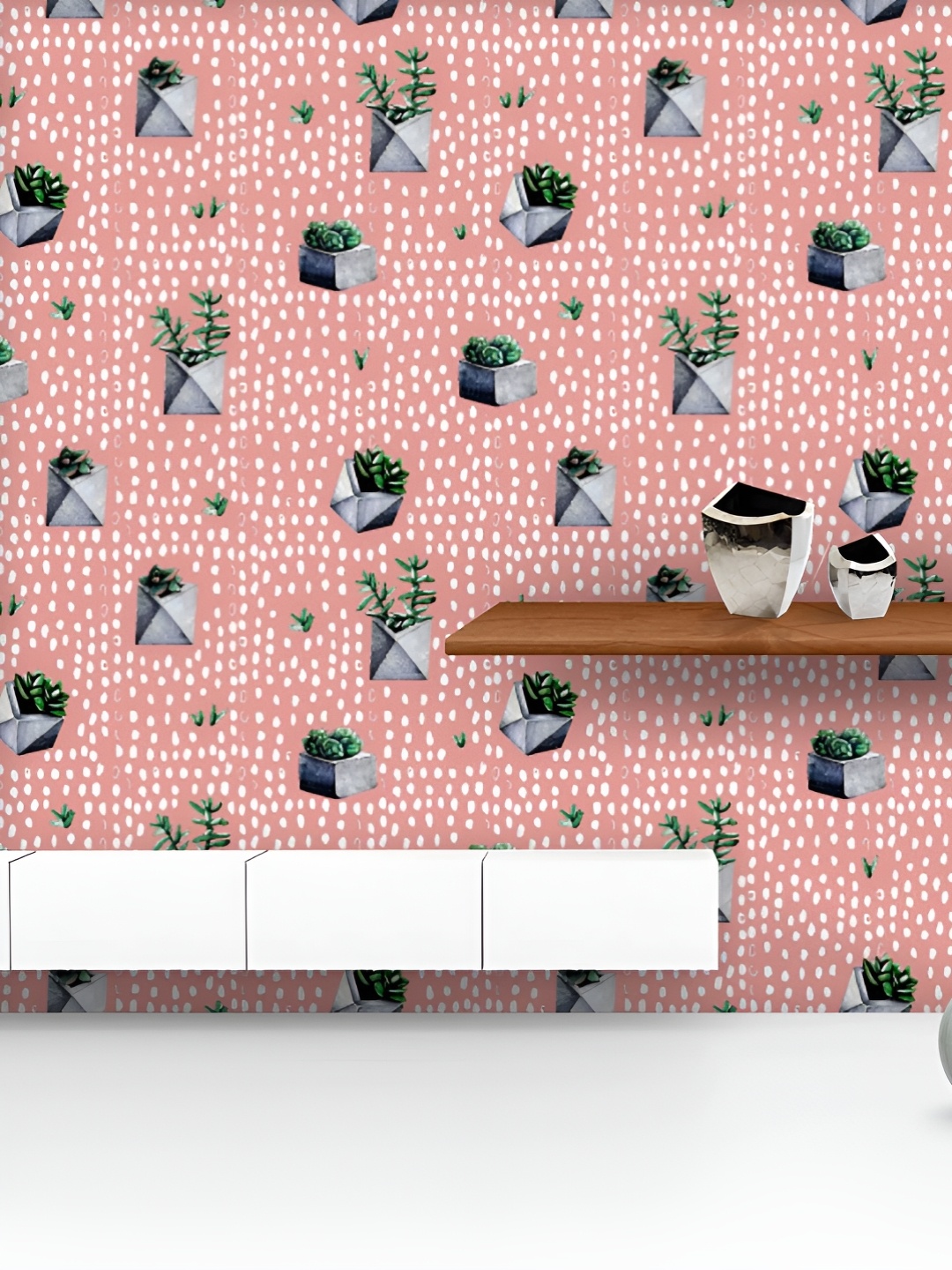 

ArtzFolio Printed UV-Resistant Anti-Bacterial Cactus Pattern Peel & Stick Wallpaper, Multi