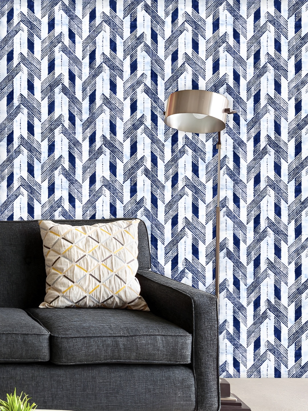 

ArtzFolio Printed UV-Resistant Anti-Bacterial Abstract Herringbone Peel & Stick Wallpaper, Multi