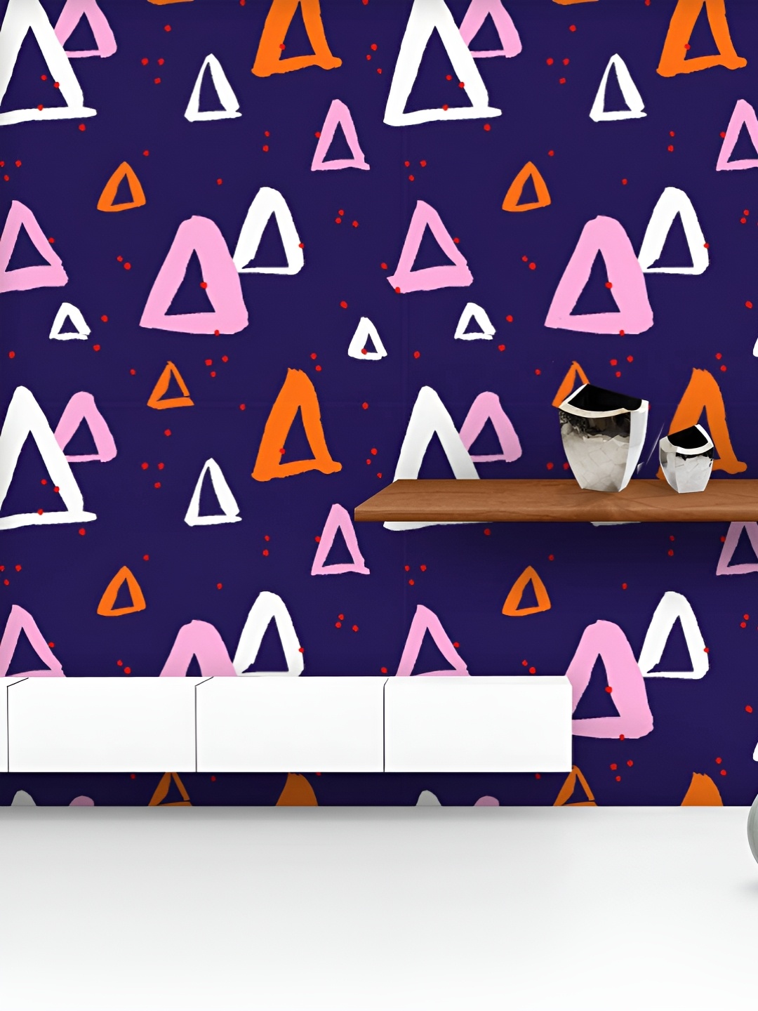 

ArtzFolio Printed UV-Resistant Anti-Bacterial Abstract Triangles And Dots Peel & Stick Wallpaper, Multi