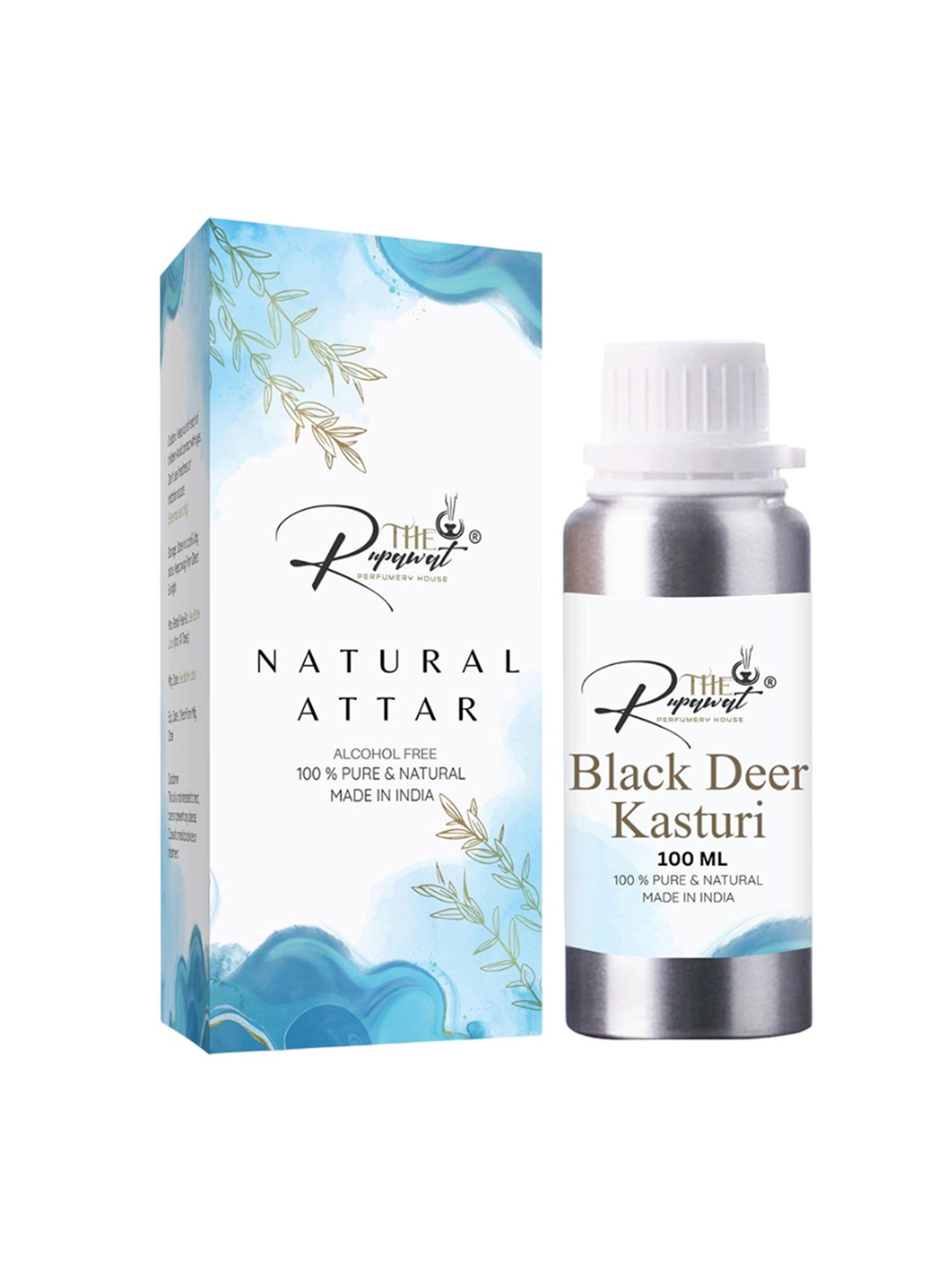 

THE RUPAWAT Perfumery House Black Deer Kasturi 100% Natural & Pure Attar - 100 ml, Transparent