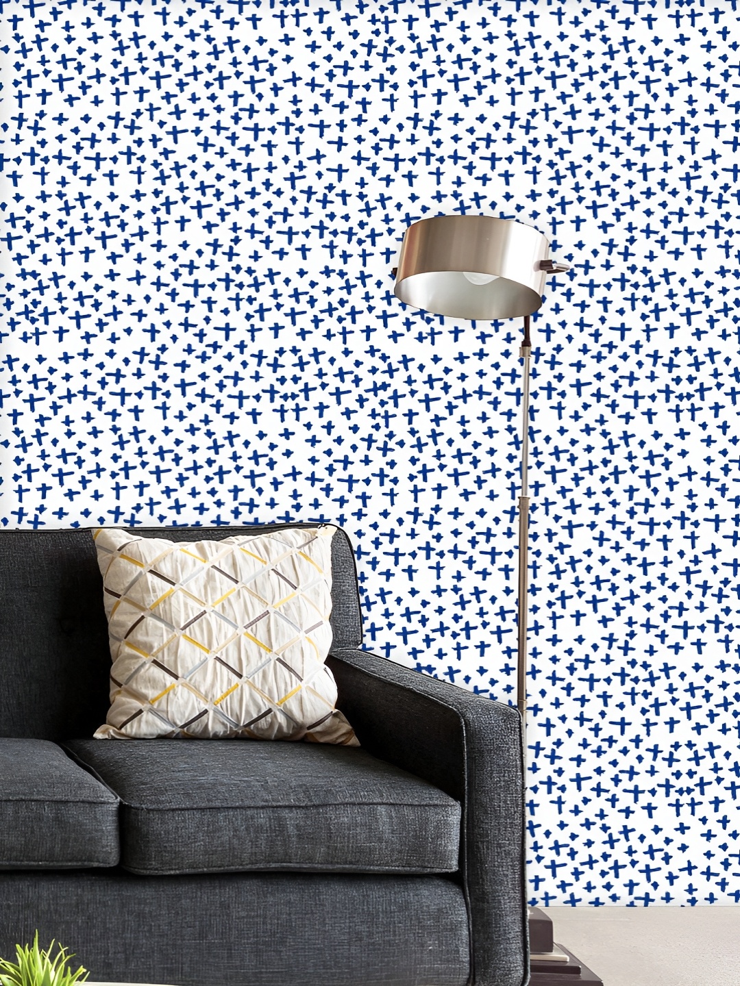 

ArtzFolio Printed UV-Resistant Anti-Bacterial Indigo Geometric Abstract Peel & Stick Wallpaper, Multi