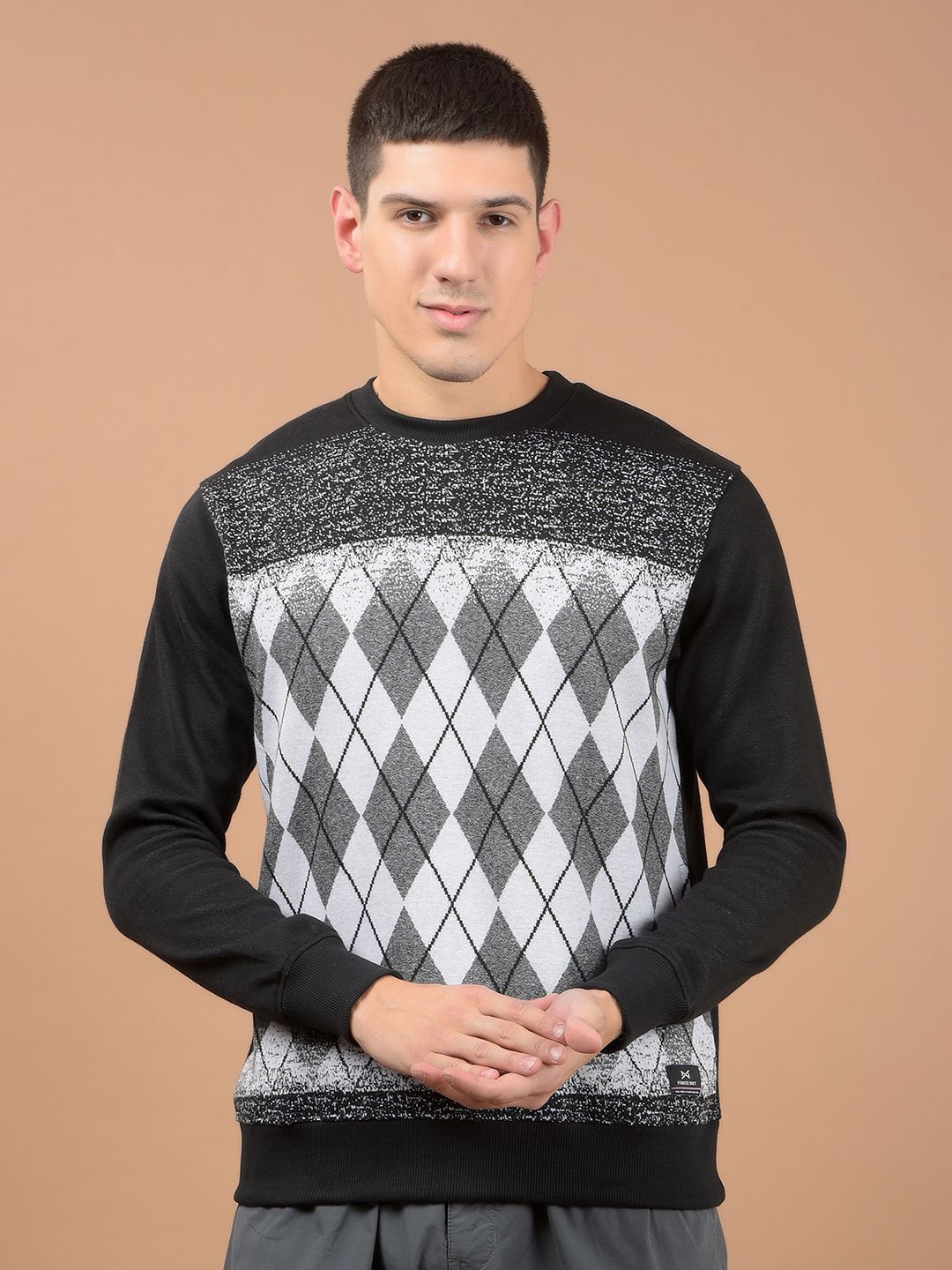 

Force NXT Men Self Design Cotton Sweatshirt, Black