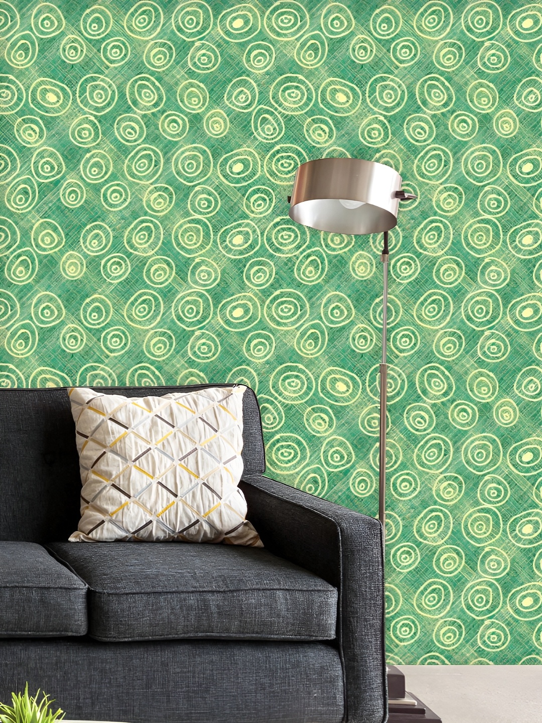 

ArtzFolio Printed UV-Resistant Anti-Bacterial Hand-Drawn Circles Peel & Stick Wallpaper, Multi