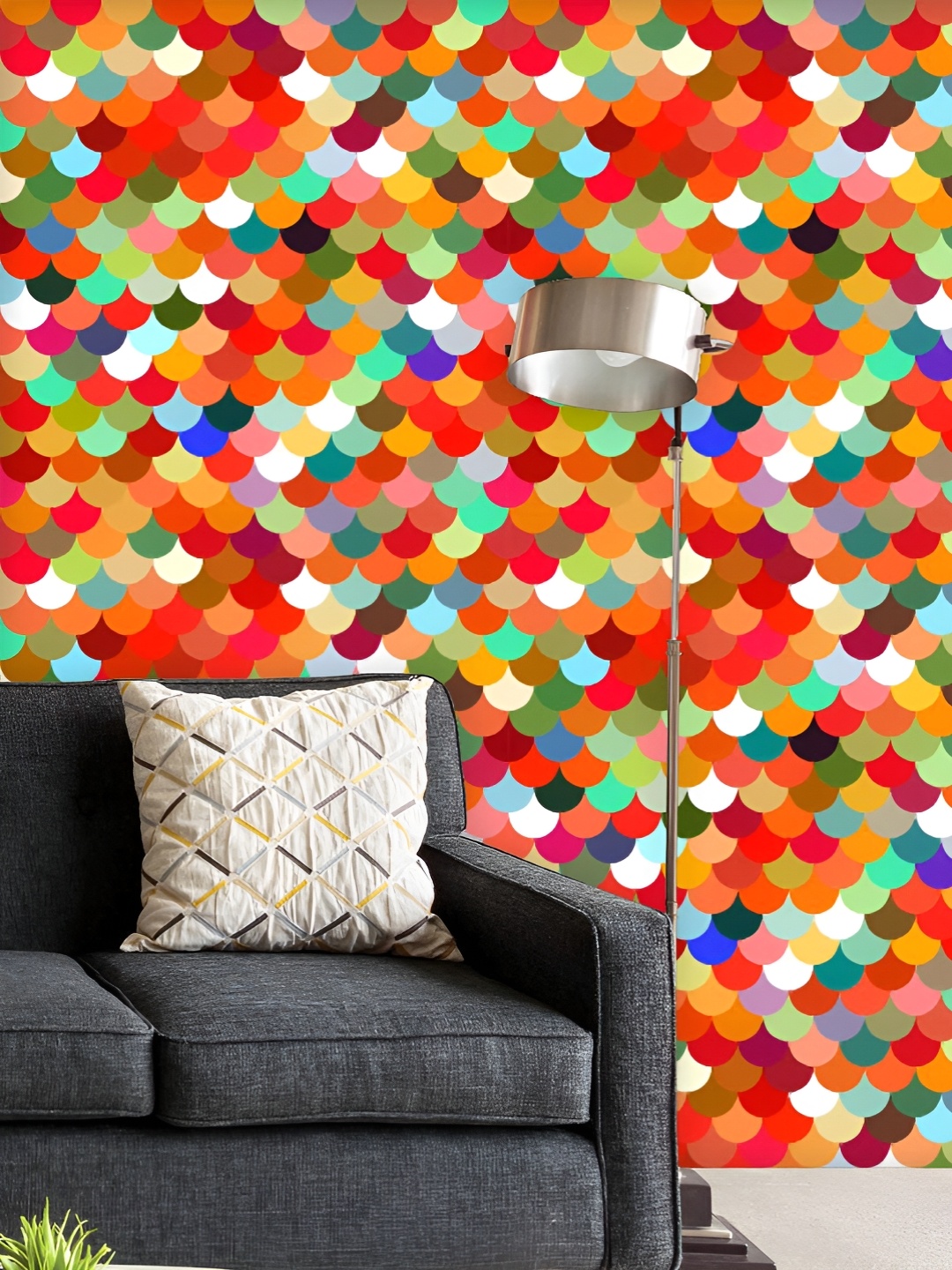 

ArtzFolio Printed UV-Resistant Anti-Bacterial Colorful Shapes Peel & Stick Wallpaper, Multi