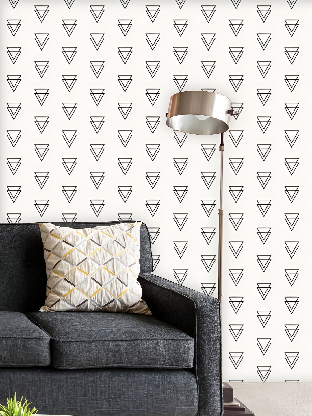 

ArtzFolio Printed UV-Resistant Anti-Bacterial Modern Repeat Triangles Peel & Stick Wallpaper, Multi