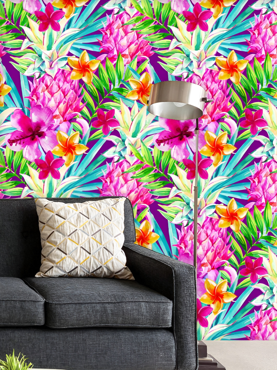 

ArtzFolio Printed UV-Resistant Anti-Bacterial Watercolor Pink Pineapple Image Peel & Stick Wallpaper, Multi