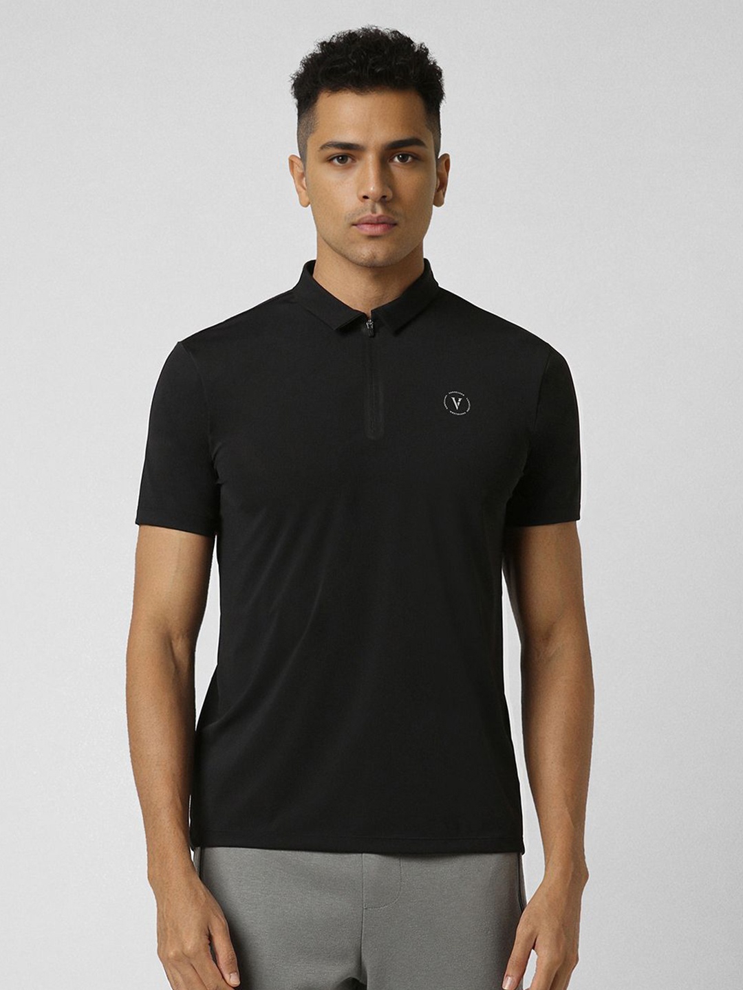 

Van Heusen Flex Men Polo Collar T-shirt, Black