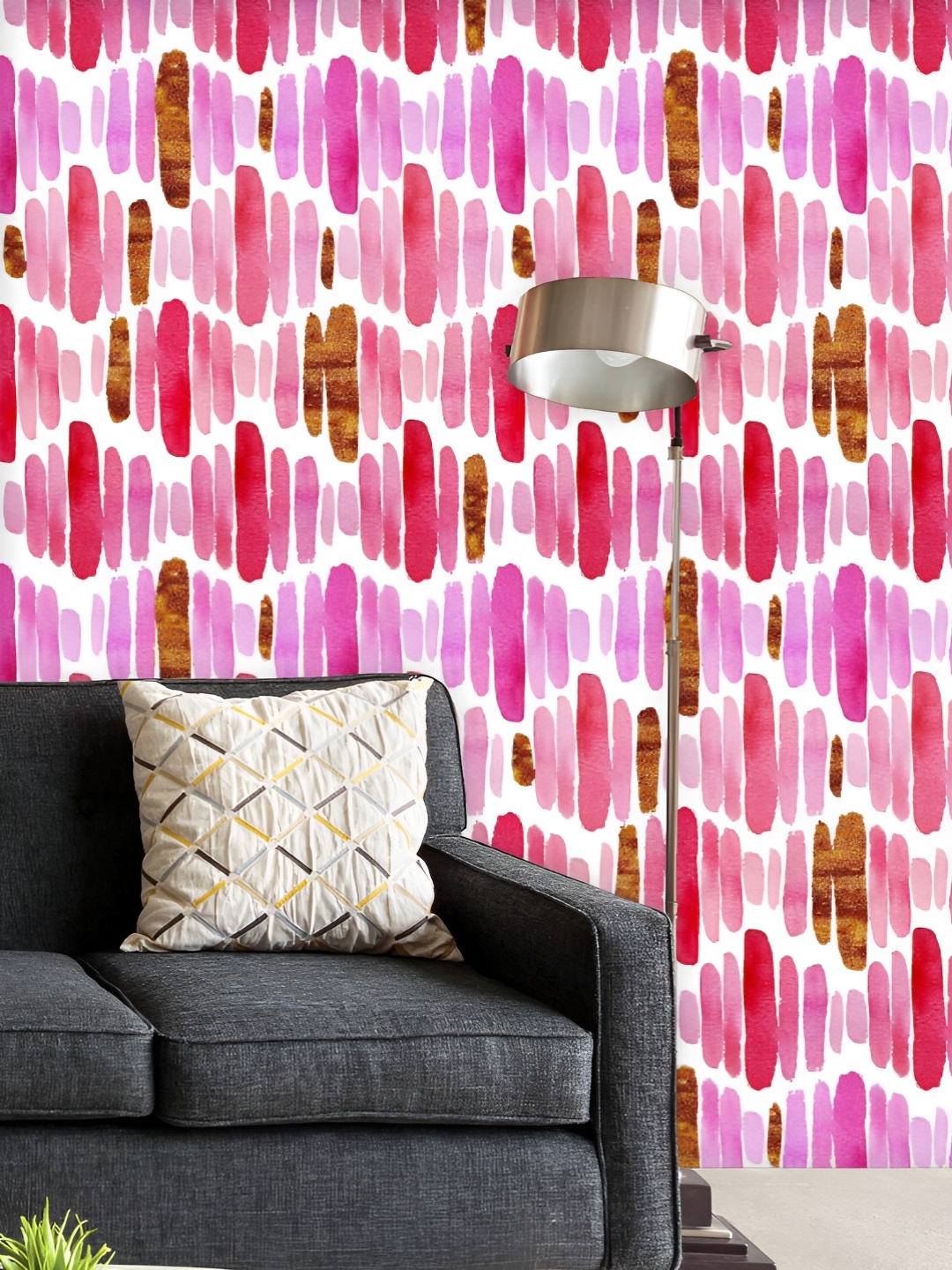 

ArtzFolio Printed UV-Resistant Anti-Bacterial Gold And Pink Watercolor Peel & Stick Wallpaper, Multi