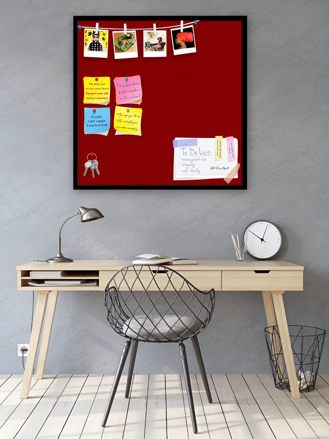 

ArtzFolio Wooden Notice Pin Board, Brown