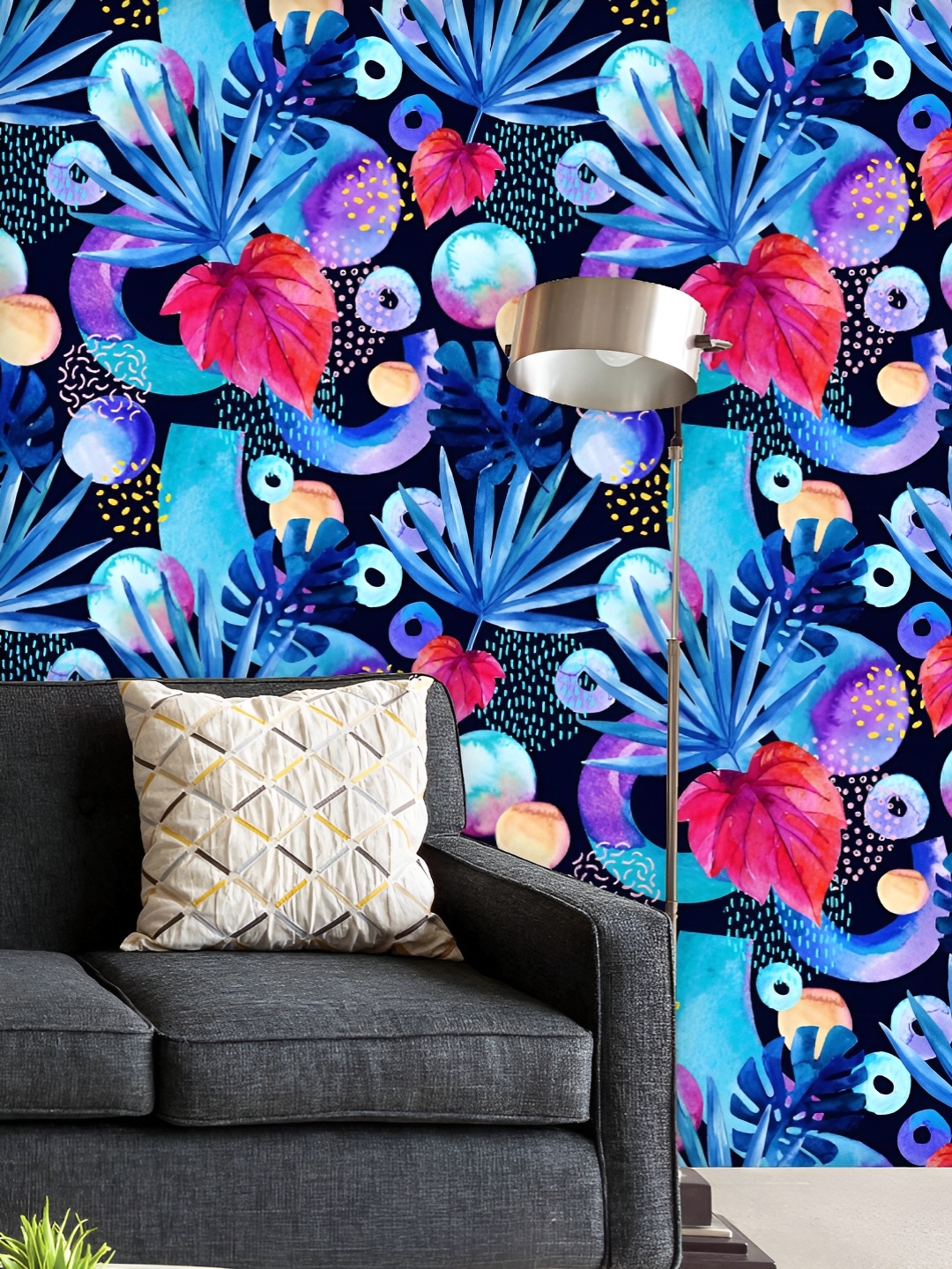 

ArtzFolio Printed UV-Resistant Anti-Bacterial Watercolor Tropical Peel & Stick Wallpaper, Multi