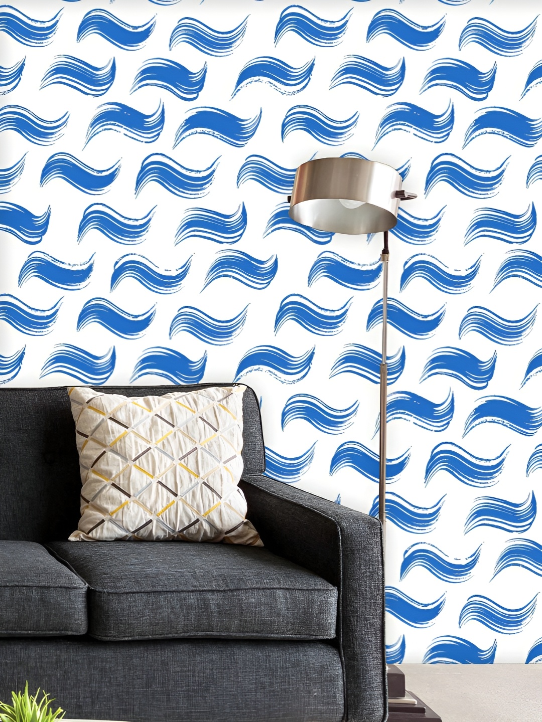 

ArtzFolio Printed UV-Resistant Anti-Bacterial Abstract Waves Peel & Stick Wallpaper, Multi