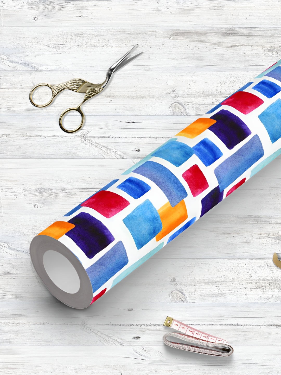 

ArtzFolio White & Blue Printed UV Resistant Wallpaper