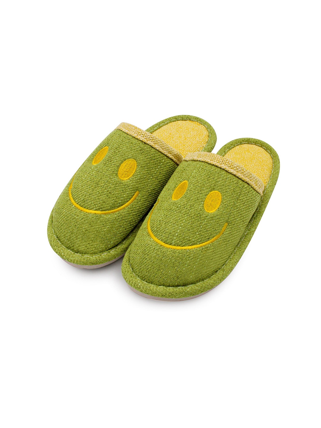 

JENNA Women Self Design Fur Winter Room Slippers, Green