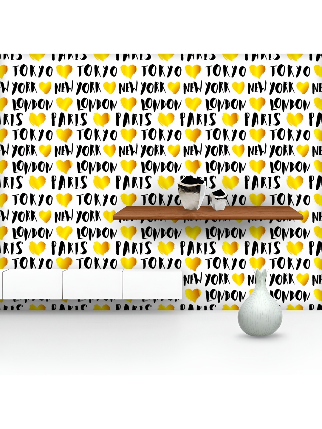 

ArtzFolio Printed UV-Resistant Anti-Bacterial Travel Repeat Typography Peel & Stick Wallpaper, Multi