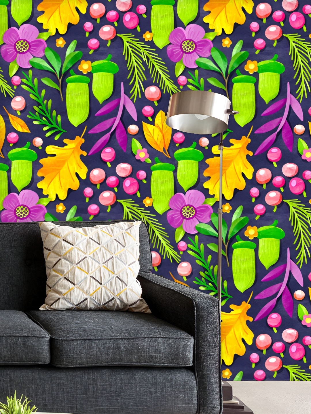 

ArtzFolio Printed UV-Resistant Anti-Bacterial Watercolor Floral Pattern Peel & Stick Wallpaper, Multi