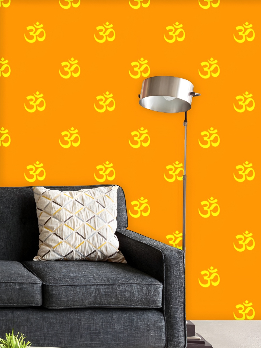 

ArtzFolio Printed UV-Resistant Anti-Bacterial Om Hindu Symbol Peel & Stick Wallpaper, Multi