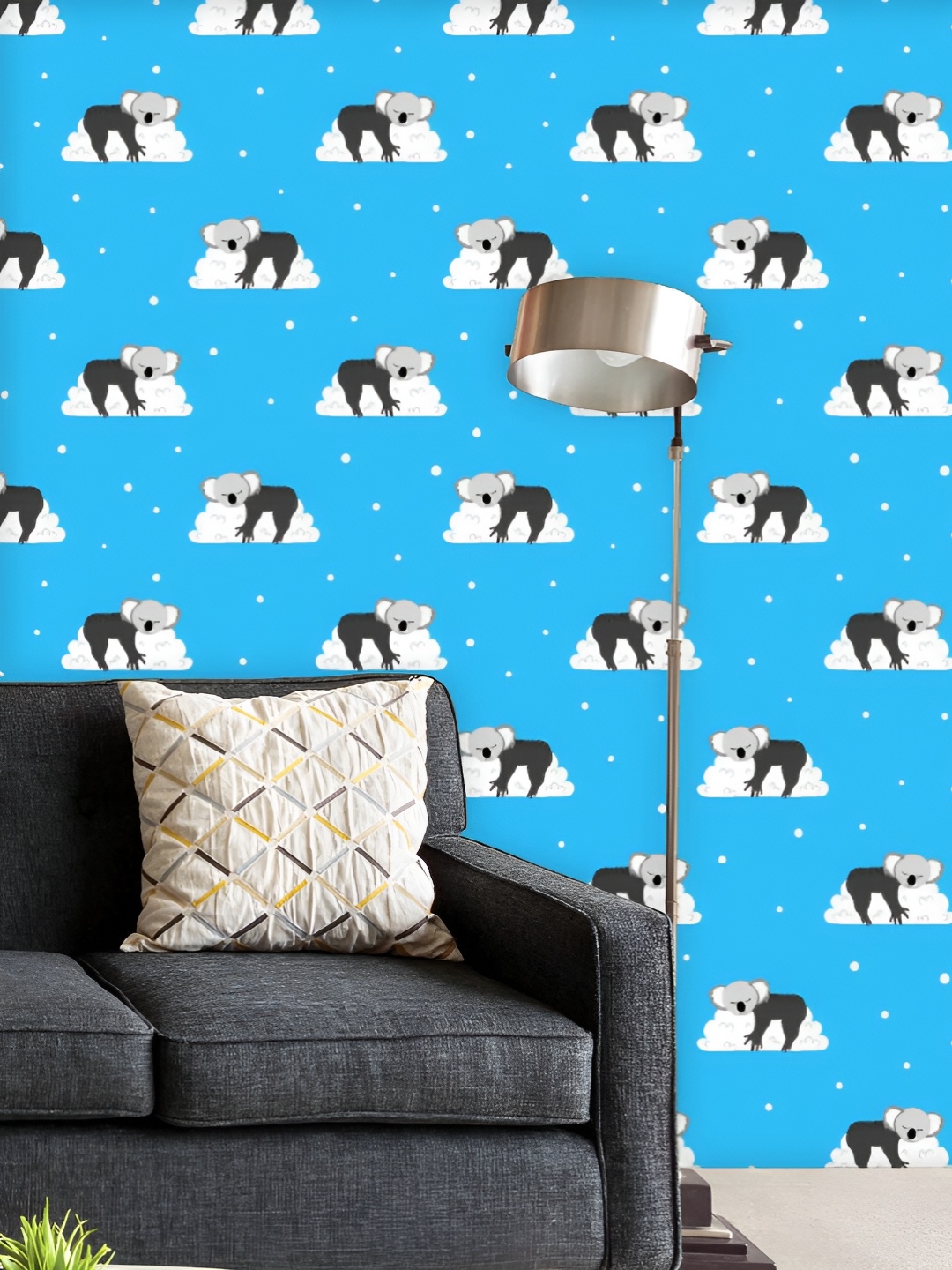 

ArtzFolio Printed UV-Resistant Anti-Bacterial Sleeping Koala Bears On Clouds Peel & Stick Wallpaper, Multi