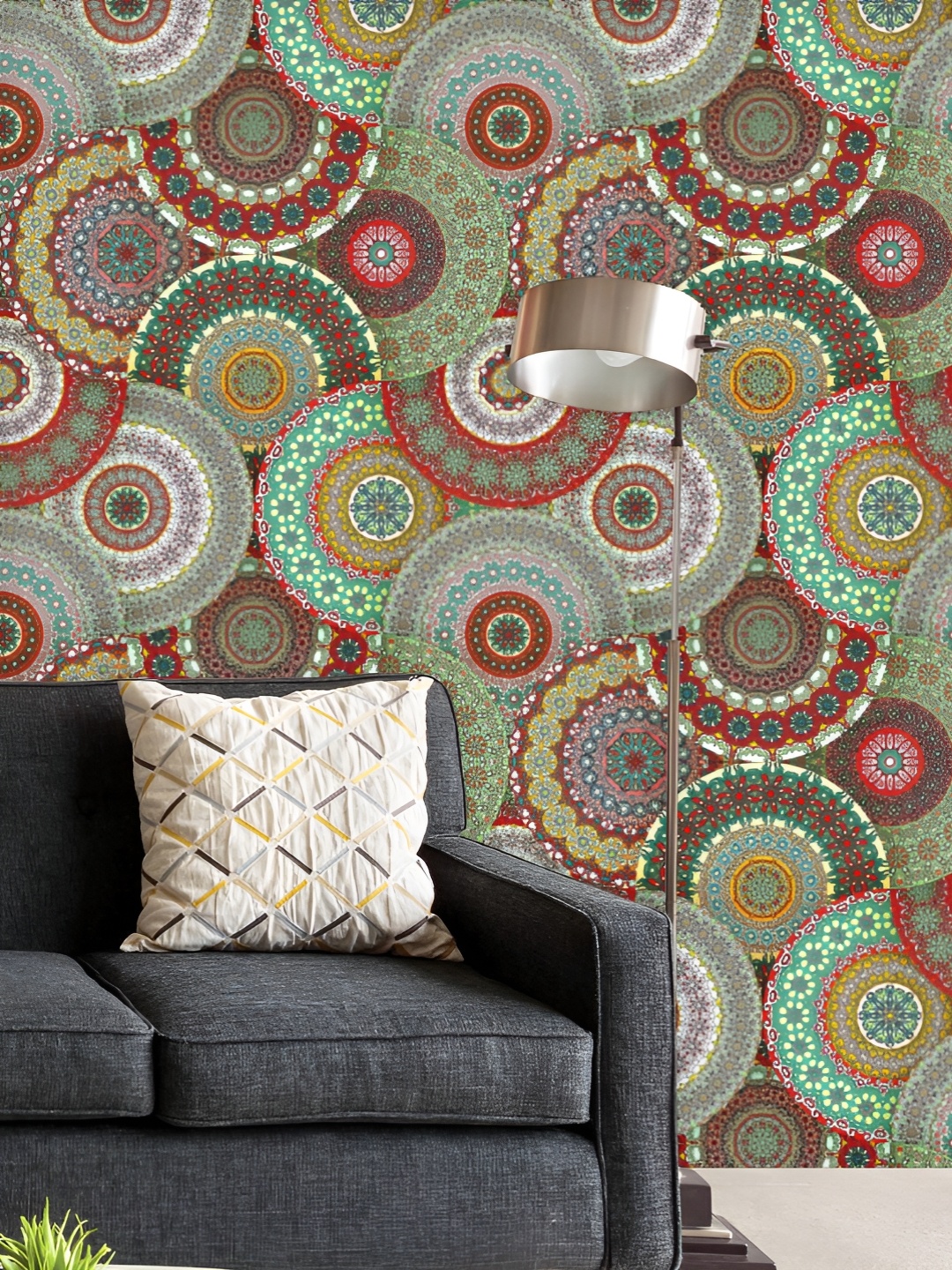 

ArtzFolio Printed UV-Resistant Anti-Bacterial Vintage Floral & Mandala Peel & Stick Wallpaper, Multi