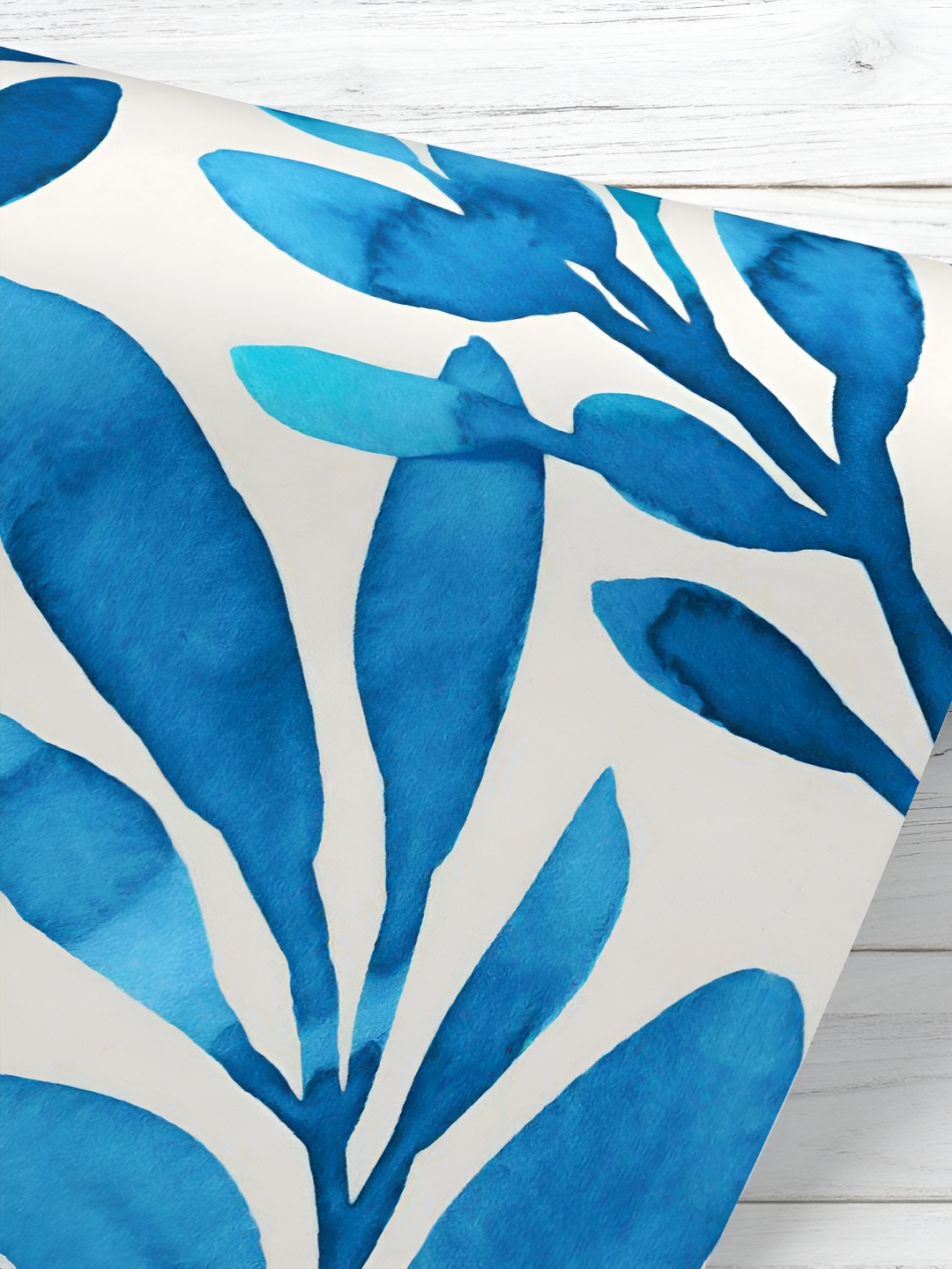 

ArtzFolio White & Blue Printed UV Resistant Wallpaper