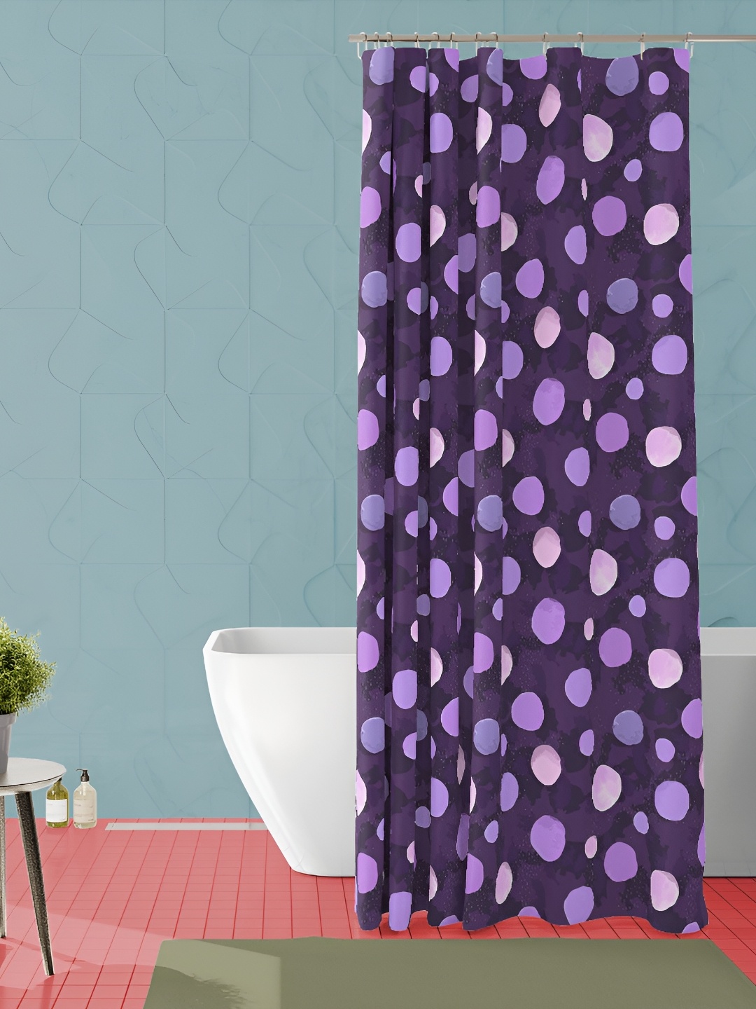 

ArtzFolio Purple & Off White Geometric Printed Waterproof Shower Curtain