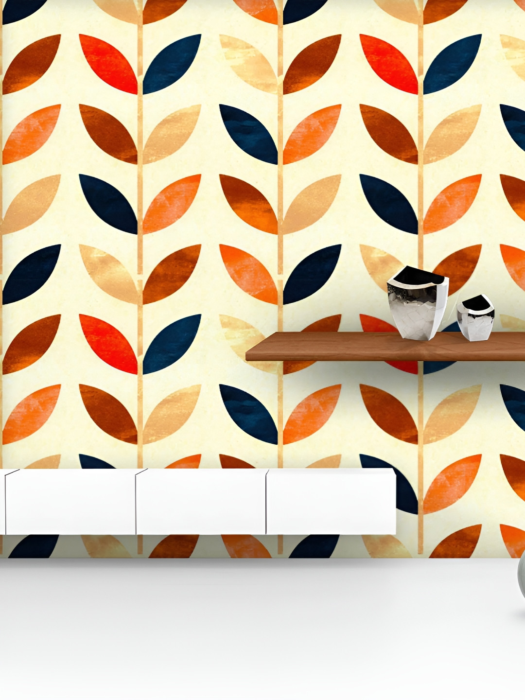 

ArtzFolio Printed UV-Resistant Anti-Bacterial Colorful Leaves Shape Peel & Stick Wallpaper, Multi