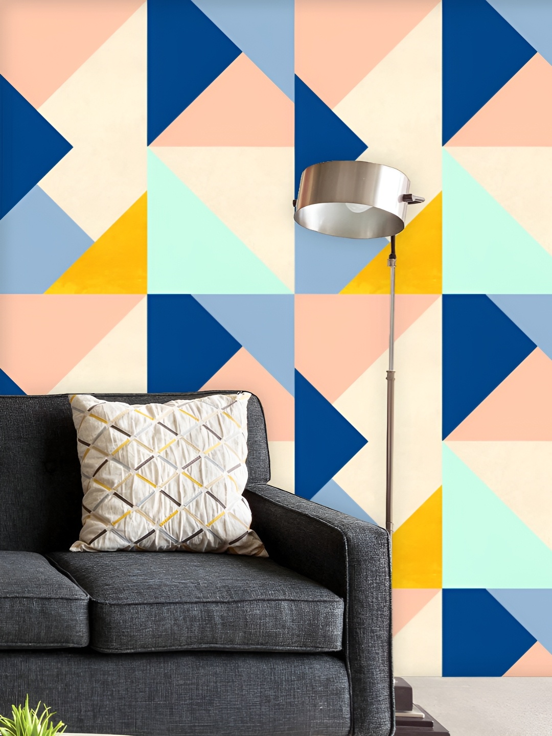 

ArtzFolio Printed UV-Resistant Anti-Bacterial Geometric Pattern Peel & Stick Wallpaper, Multi