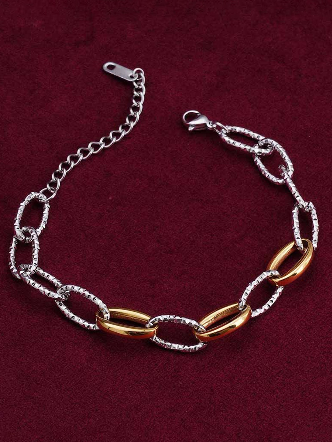 

PALMONAS Gold-Plated Stainless Steel Waterproof and Anti-Tarnish Link Bracelet