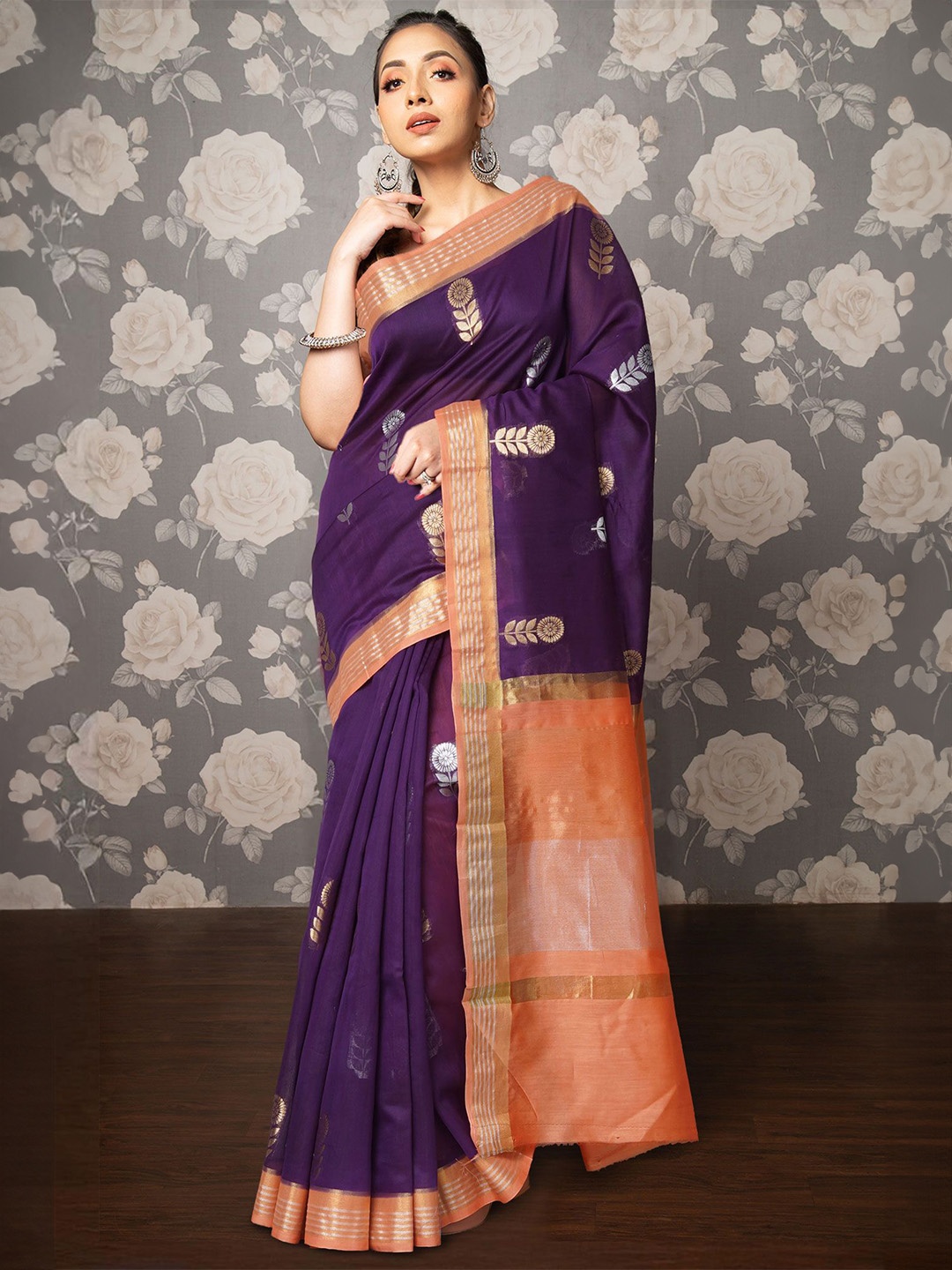 

Unnati Silks Woven Design Zari Uppada Saree, Violet