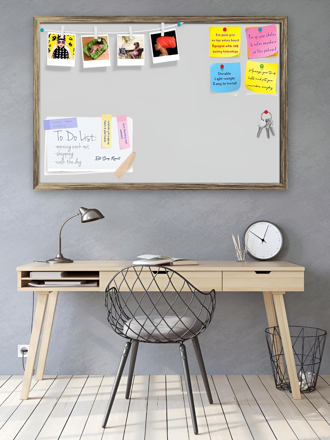 

ArtzFolio Wooden Notice Pin Board, Grey