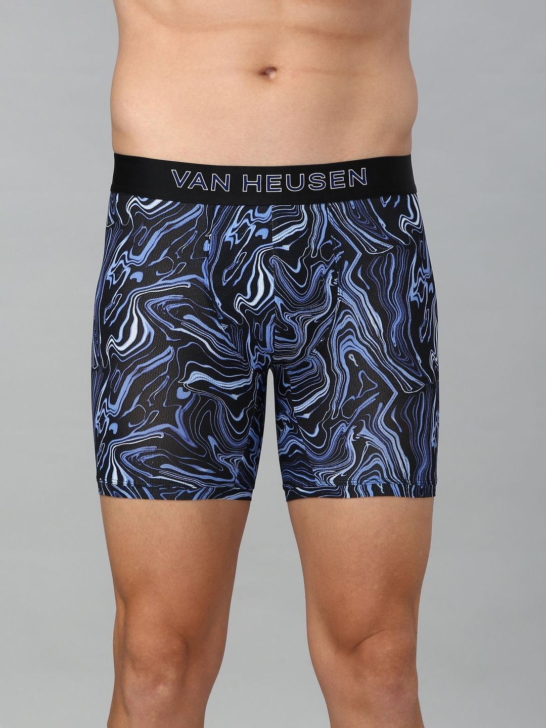 

Van Heusen Men Allover Print Swift Dry Flexi Stretch AIR Series Active Boxer Brief, Blue