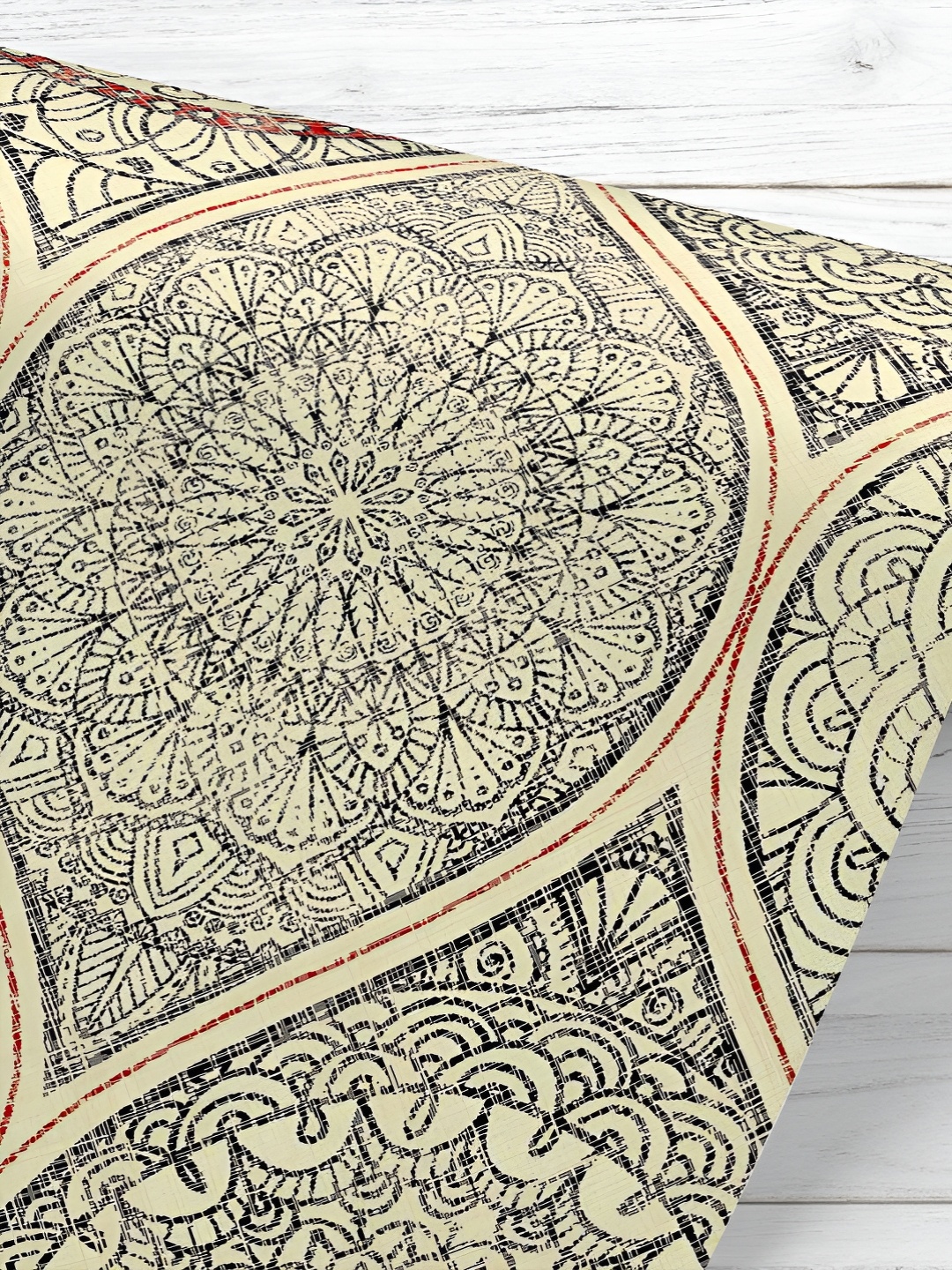 

ArtzFolio Cream Colored & Black Printed UV Resistant Wallpaper