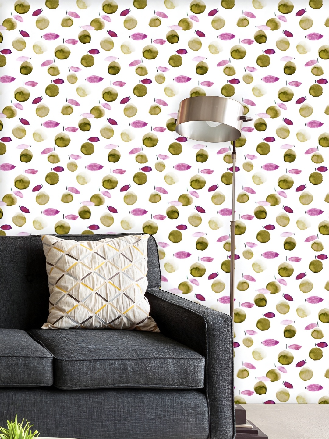 

ArtzFolio Printed UV-Resistant Anti-Bacterial Watercolor Blueberry Peel & Stick Wallpaper, Multi