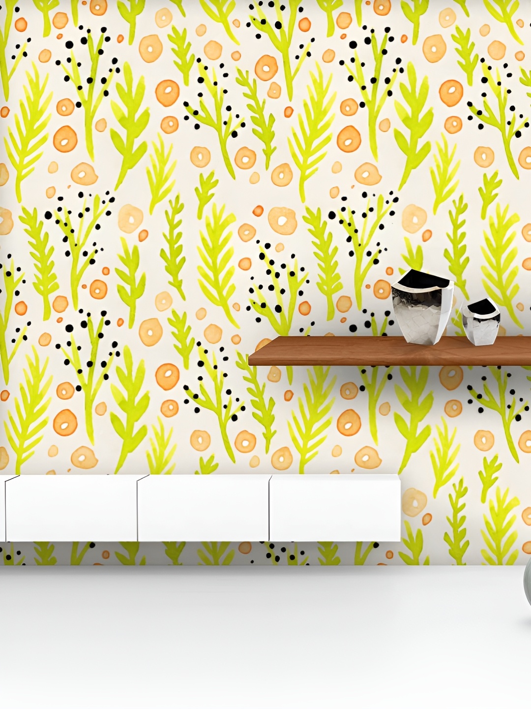 

ArtzFolio Printed UV-Resistant Anti-Bacterial Floral Texture Design Peel & Stick Wallpaper, Multi