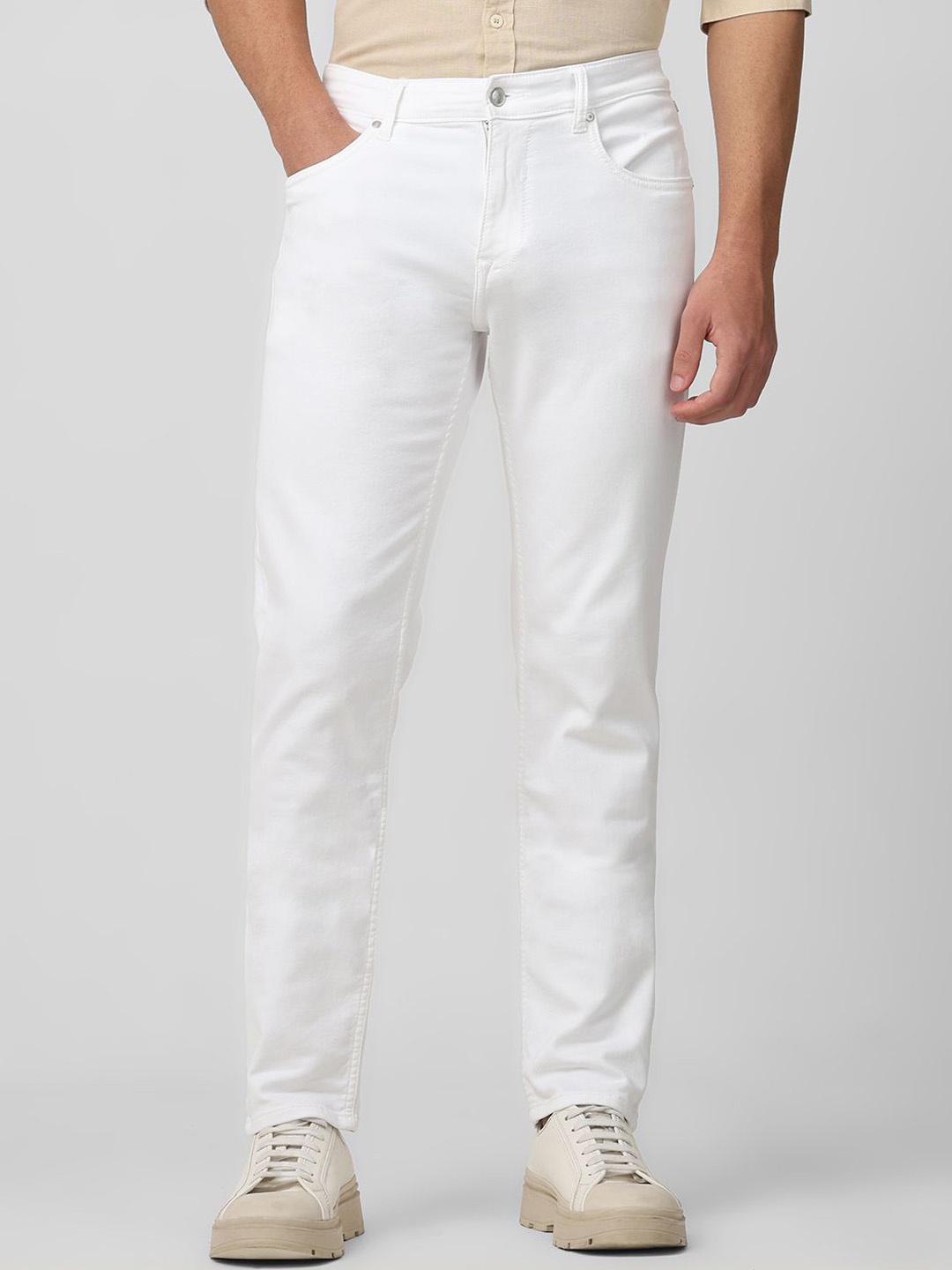 

Mufti Men Straight Fit Mid-Rise Stretchable Jeans, White