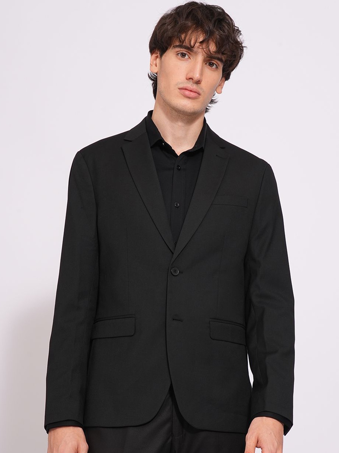 

SELECTED Single Breasted Notched Lapel Slim Fit Blazer, Black
