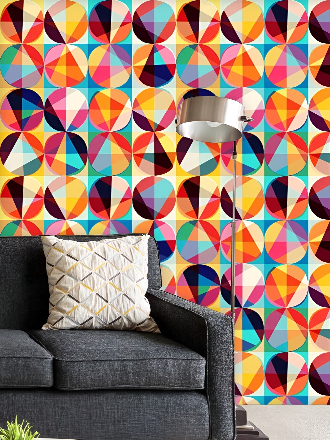 

ArtzFolio Printed UV-Resistant Anti-Bacterial Geometric Ornament Peel & Stick Wallpaper, Multi