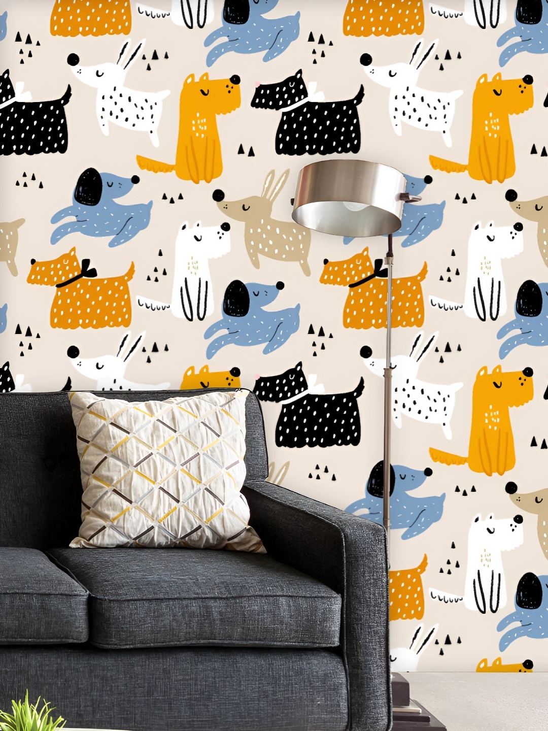 

ArtzFolio Printed UV-Resistant Anti-Bacterial Hand-Drawn Animals Peel & Stick Wallpaper, Multi