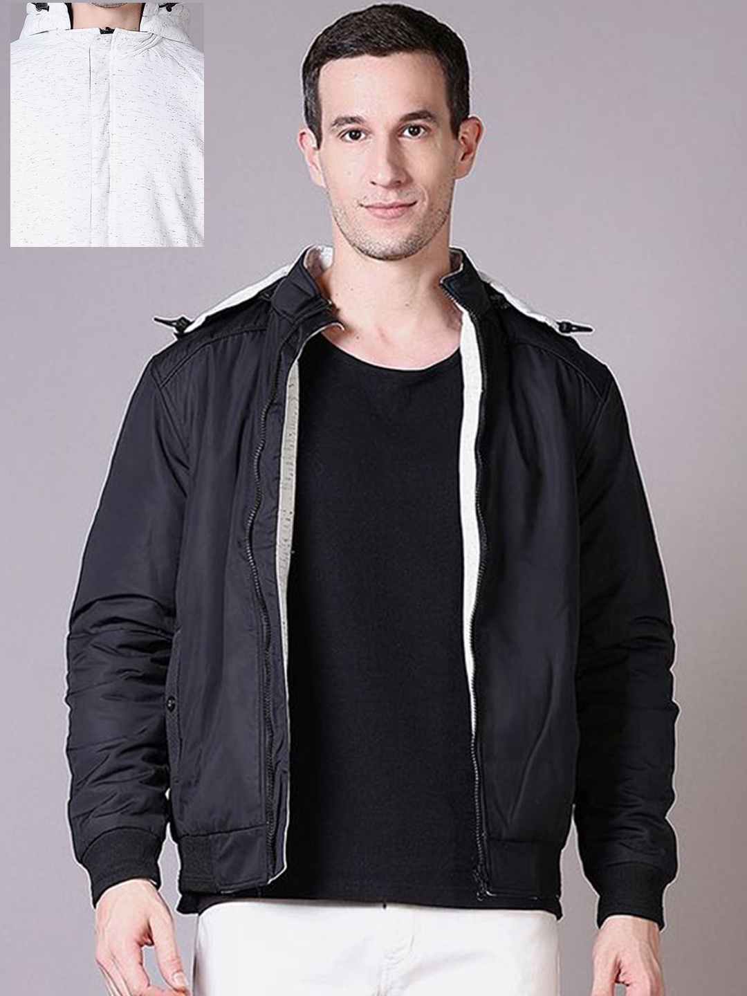 

V-Mart Men Bomber Jacket, Black