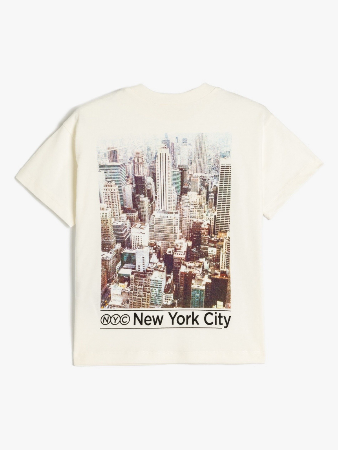 

Koton Boys Graphic Printed Round Neck Cotton T-shirt, Off white