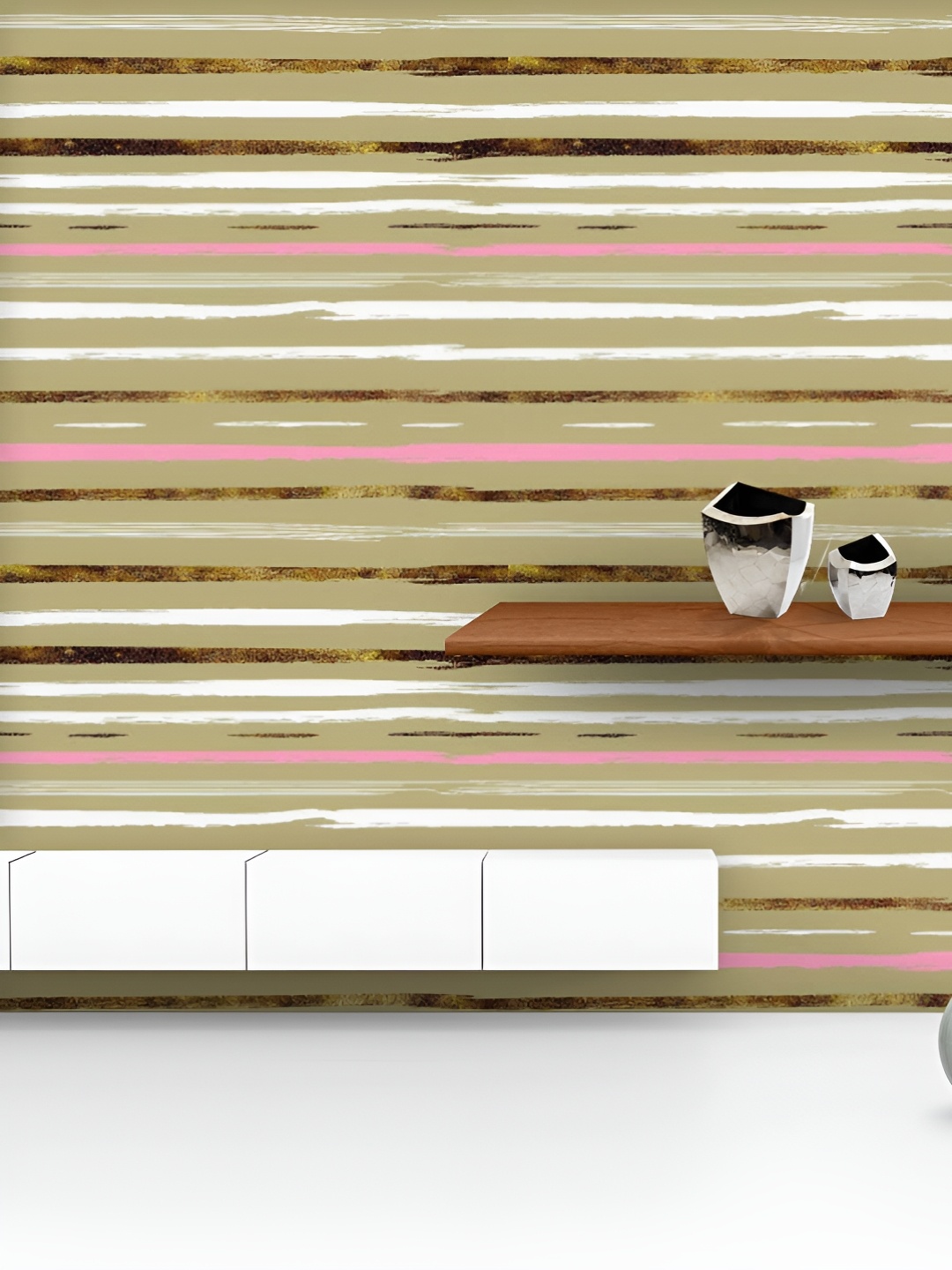 

ArtzFolio Beige & White Printed UV Resistant Wallpaper
