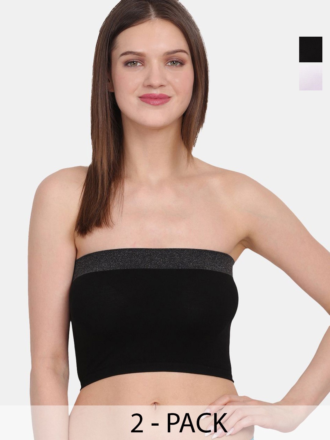 

Amour Secret Pack of 2 Half Coverage Bandeau Bra, Black
