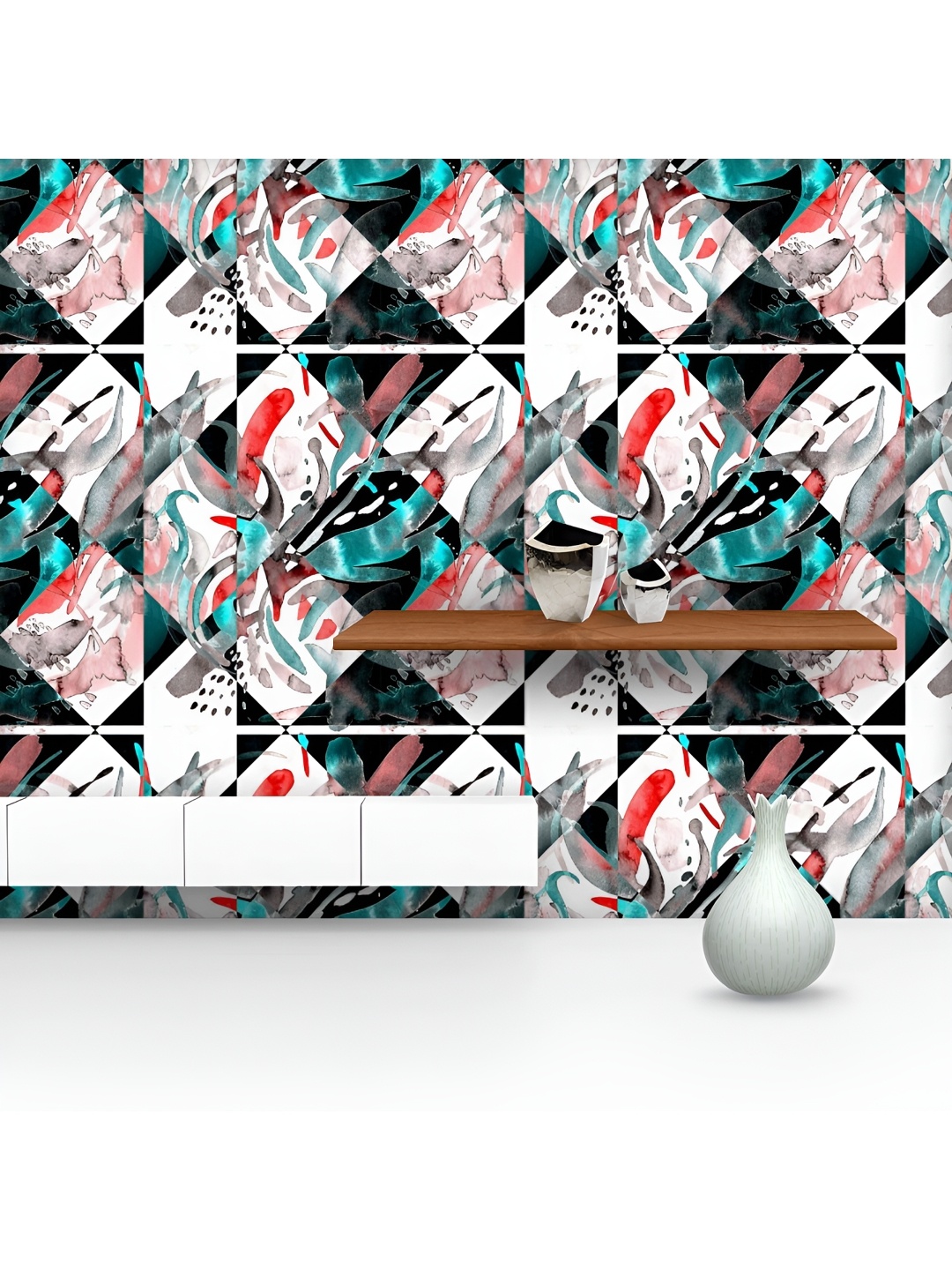 

ArtzFolio White & Blue Printed Peel & Stick Wallpaper