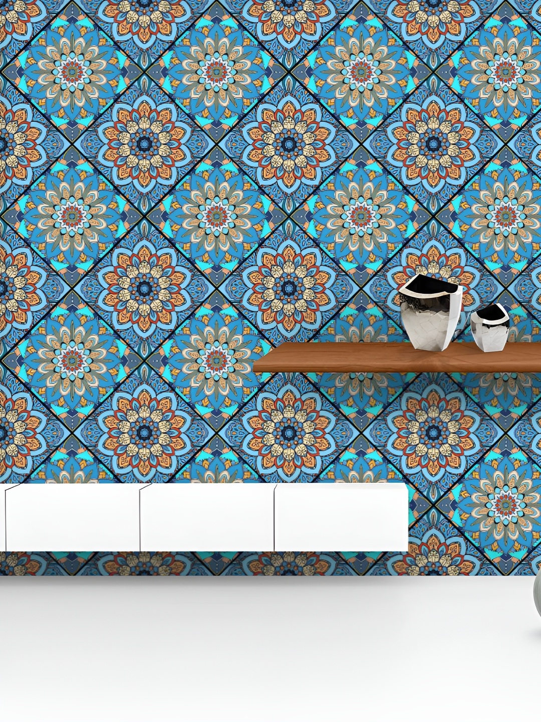 

ArtzFolio Blue & Brown Printed UV Resistant Wallpaper