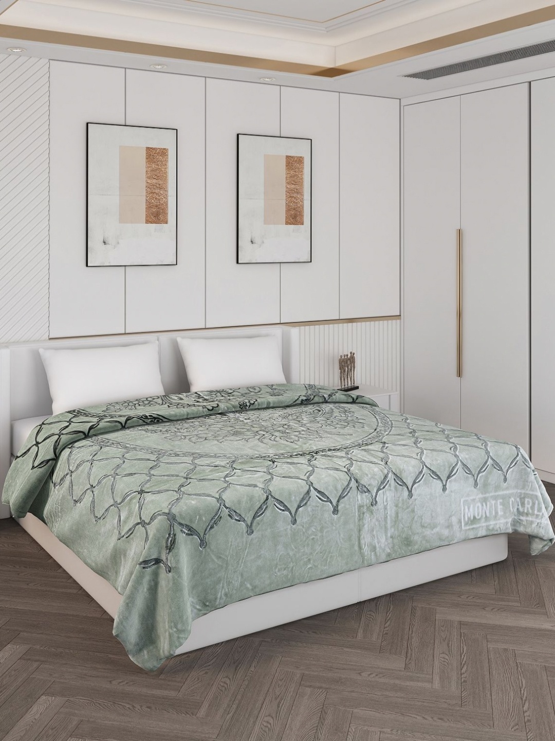 

Monte Carlo Green & Grey Geometric Printed Heavy Winter Double Bed Blanket